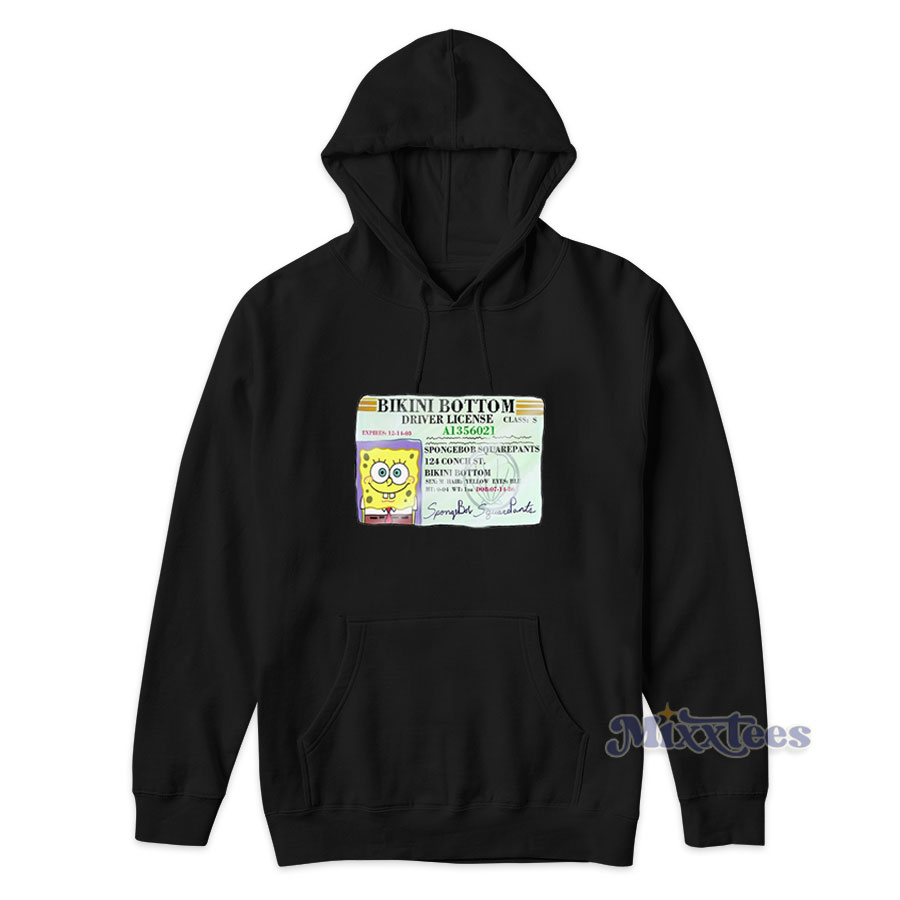 Spongebob Squarepants Driver s License Hoodie Mixxtees