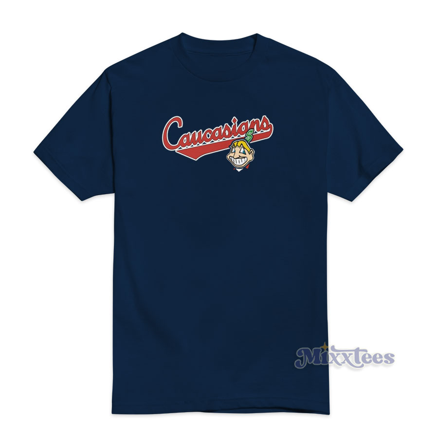  Caucasians Dollar Man Funny Cleveland Baseball T-Shirt White :  Sports & Outdoors