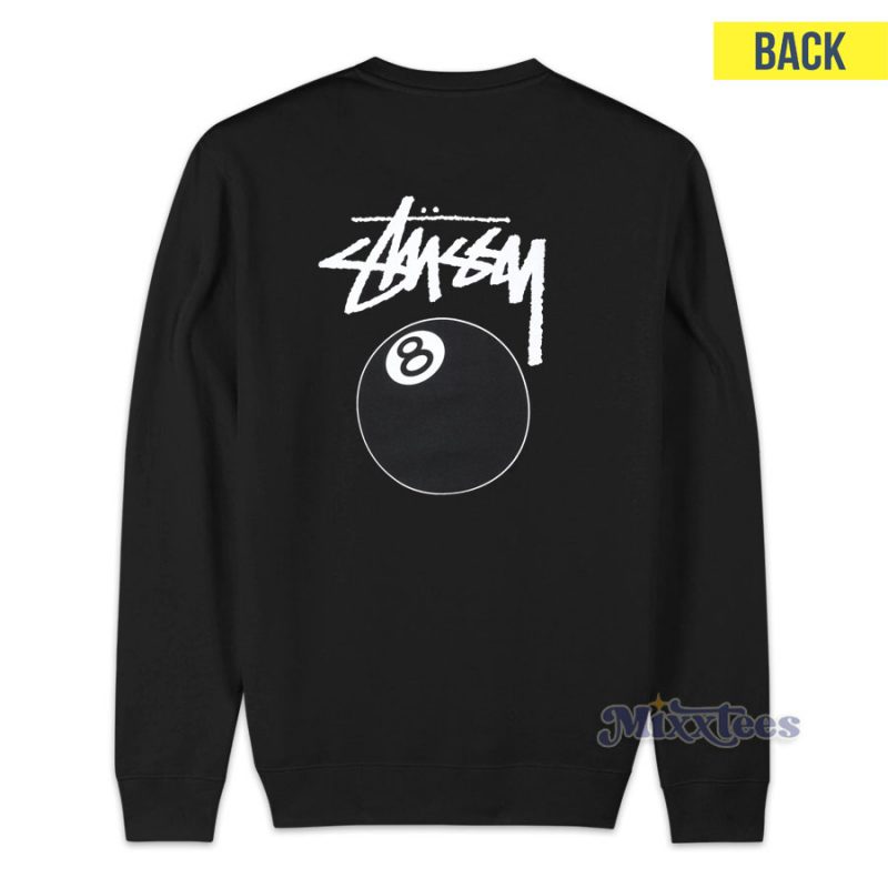 stussy 8 ball spray sweat