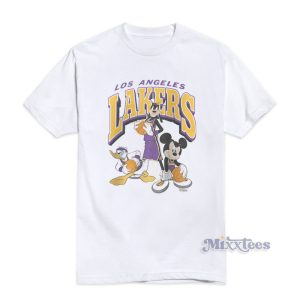 Los Angeles Lakers Junk Food Disney Mickey Mouse Baller T-Shirt Gold Yellow