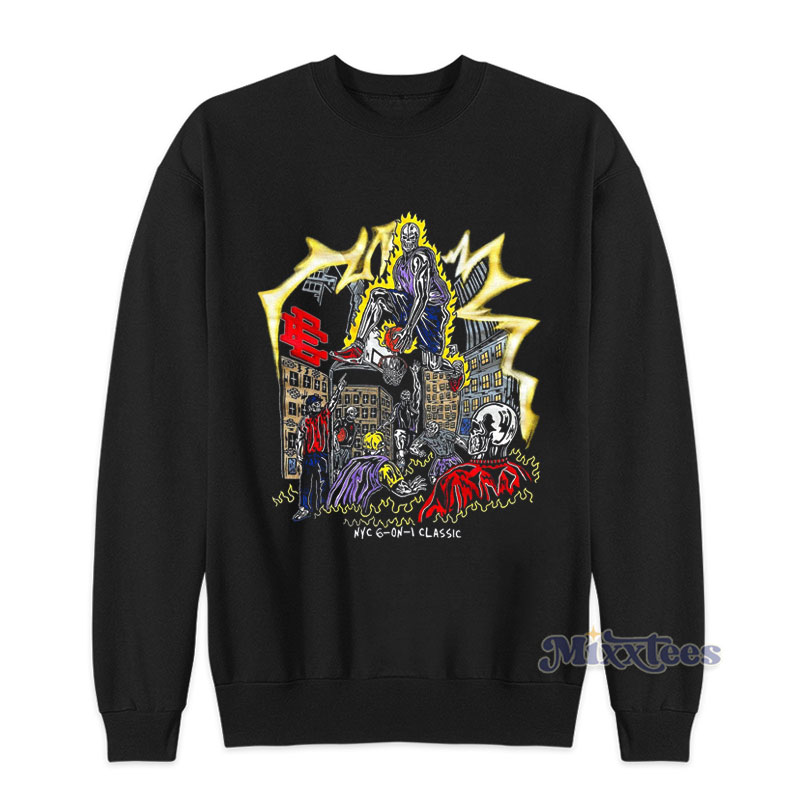 Eric Emanuel x Nyc 6 On A Classic Warren Lotas Sweatshirt